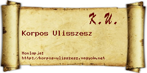 Korpos Ulisszesz névjegykártya